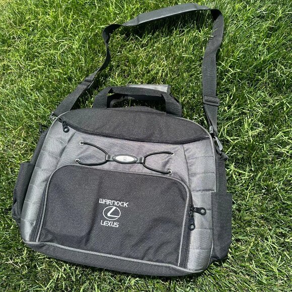 Lexus Vintage Carrying Case Black/Gray Laptop Bag With Shoulder Strap RARE Y2K - Picture 1 of 6
